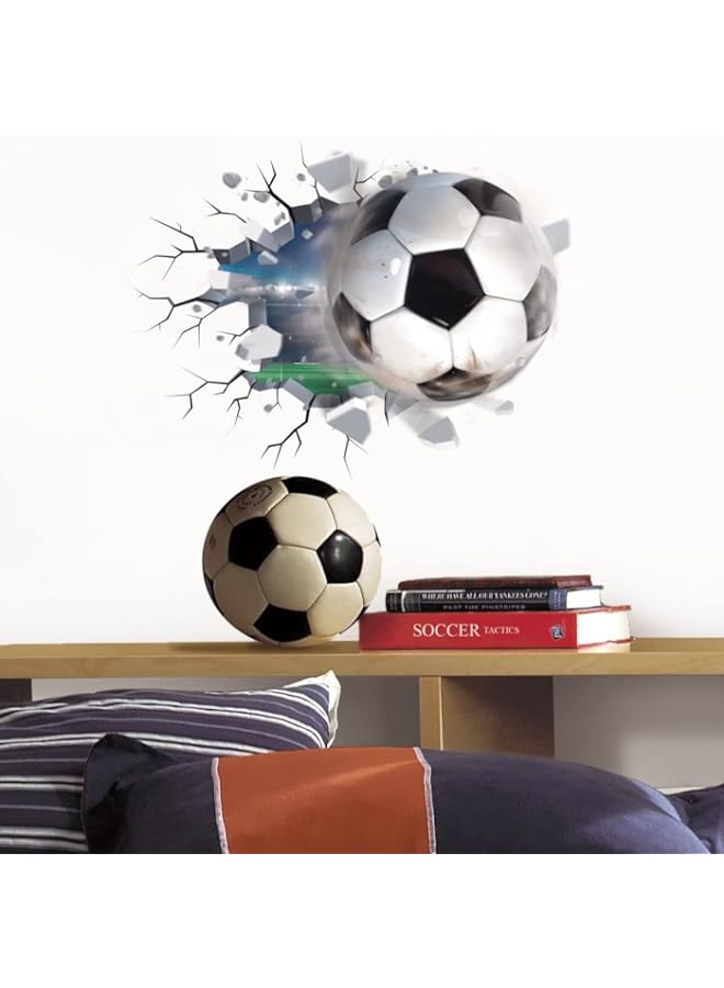 Raxoom BPA 3D Football Wall Stickers,Football Stickers for Bedrooms for Boys,Soccer Football Vinyl Wall Art Decal for Teenagers Boys 3D Bedroom Accessories - Image 3