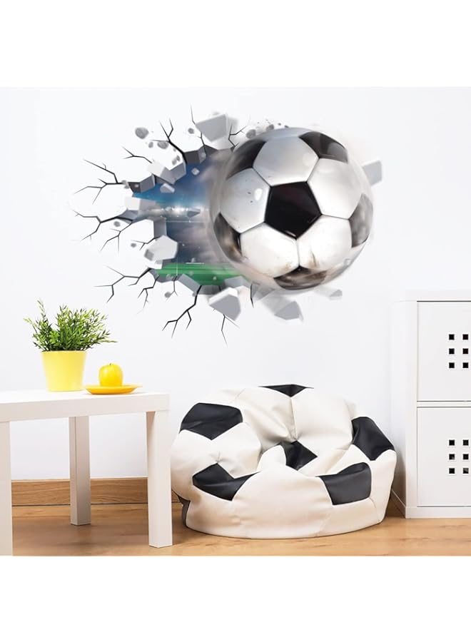 Raxoom BPA 3D Football Wall Stickers,Football Stickers for Bedrooms for Boys,Soccer Football Vinyl Wall Art Decal for Teenagers Boys 3D Bedroom Accessories - Image 2