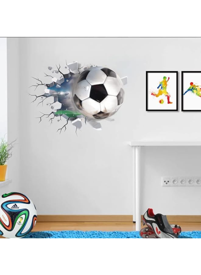 Raxoom BPA 3D Football Wall Stickers,Football Stickers for Bedrooms for Boys,Soccer Football Vinyl Wall Art Decal for Teenagers Boys 3D Bedroom Accessories - Image 5