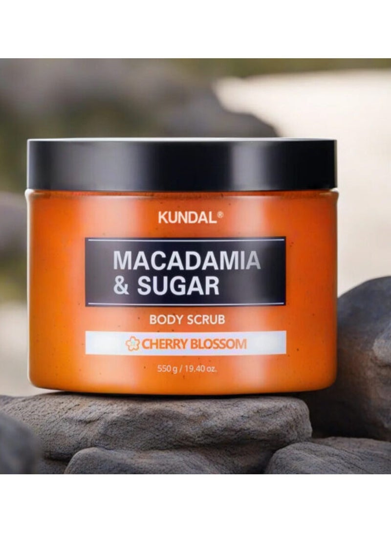 KUNDAL Macadamia & Sugar Body Scrub Cherry Blossom 550g - Image 2