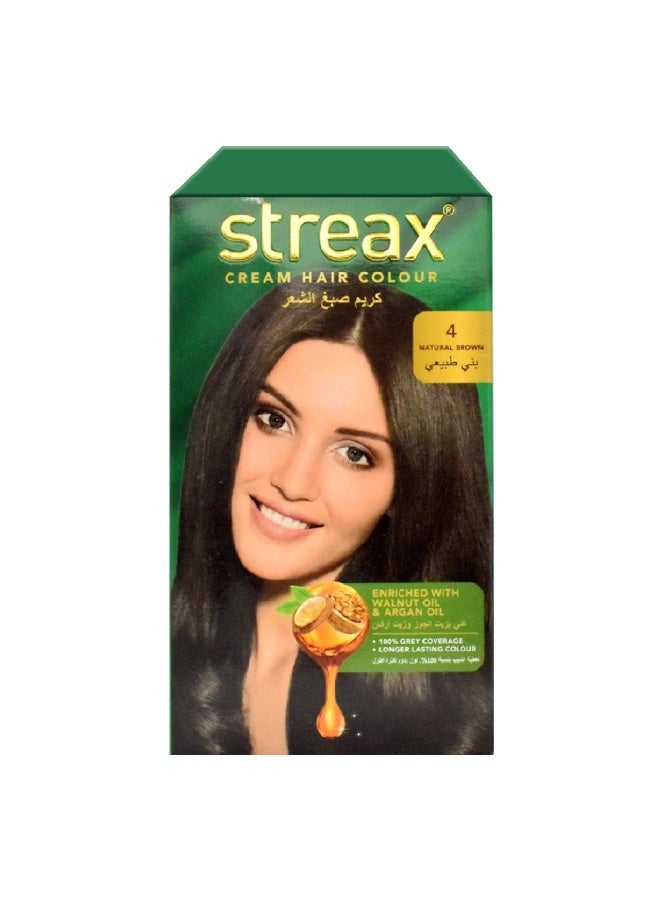 Streax لون شعر كريمي مع بلسم لامع لجميع أنواع الشعر - بني طبيعي 4