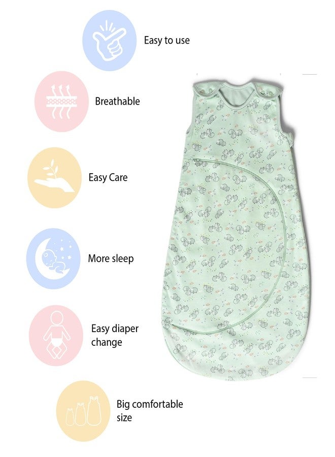 Mi Arcus Printed Premium Soft 100% Cotton Sleeping Bag for Baby's Comfortable Sleep - Green, 0-6 Months - Image 2