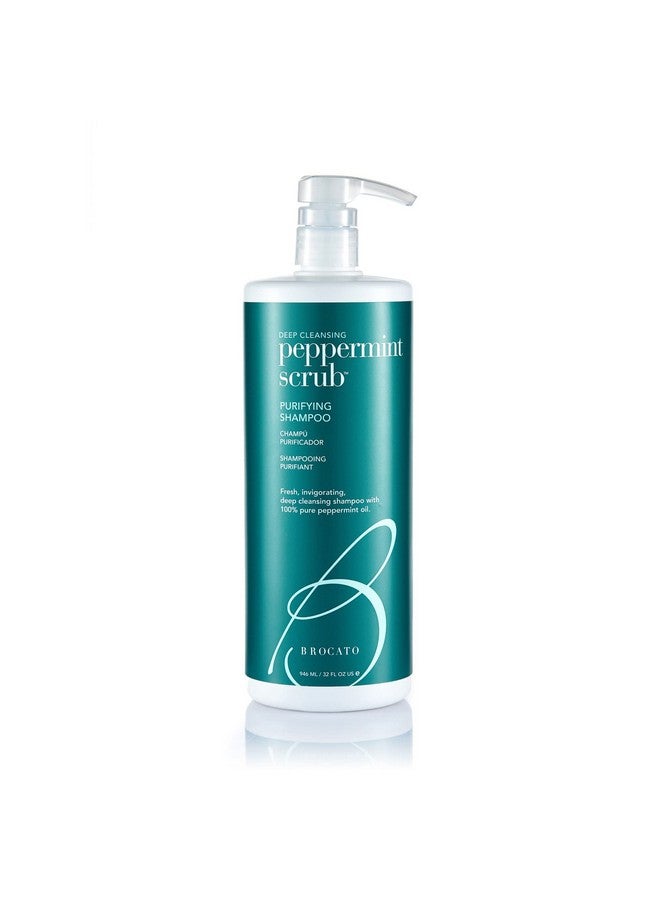 Brocato Peppermint Scrub Purifying Shampoo: Lightweight with Pure Peppermint Oil, Ideal for Oily to Normal Hair Types - Sulfate & Paraben Free, 32oz - Image 1