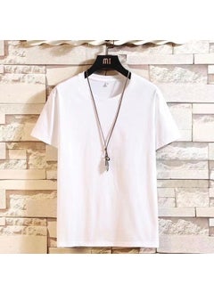 American Style Vintage Pure Cotton Short Sleeve T-shirts For Men Summer Ins Trendy Brand Loose Fit Half Sleeve Body Tops Thin white cotton short tart