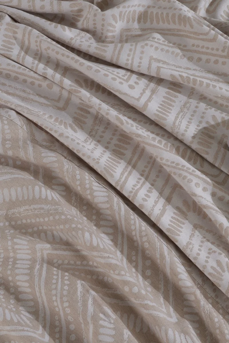Elart Petra Linen Look Bedspread Set 3 Piece Double Ecru