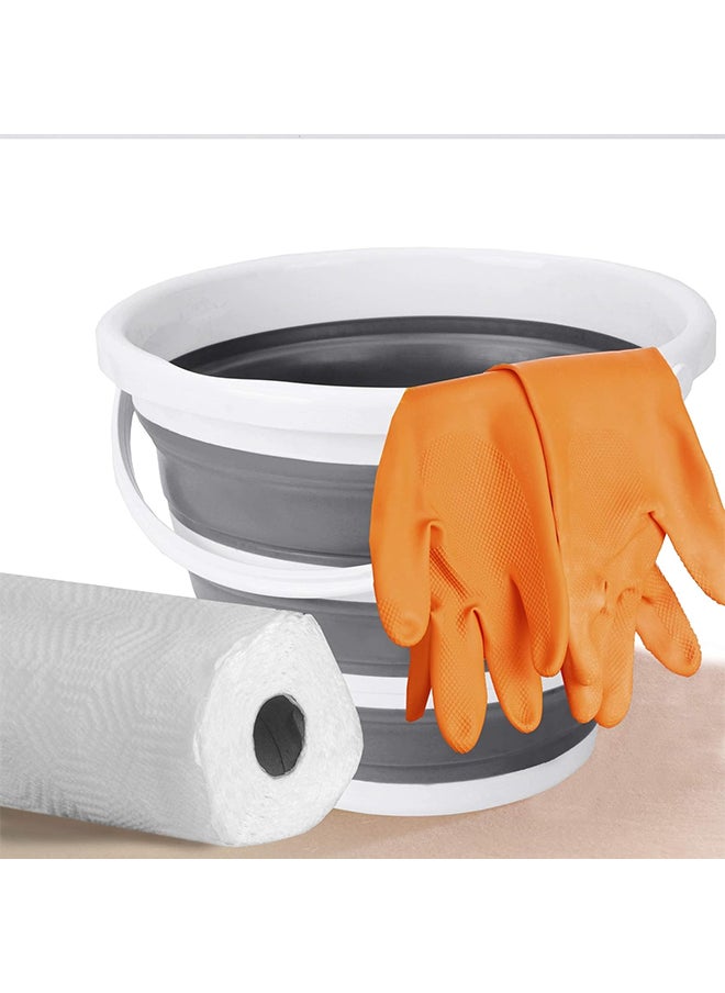 Collapsible Bucket,Cleaning Bucket,Portable Bucket for Car Wash/Travel(Round 10 Liters)
