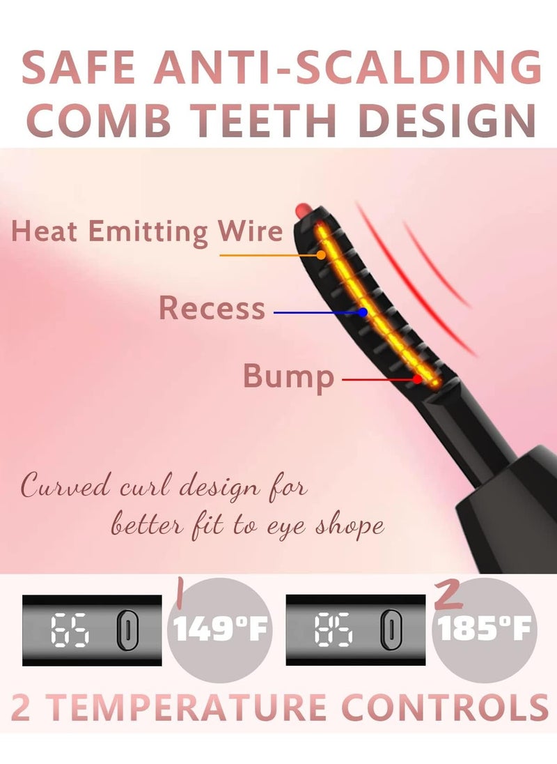 Generic - Heated Eyelash Curlers - BUV Electric Safe Heated Eyelash Curler Best Seller for Long Lasting Natural Eyelashes, 2 Heating Modes, Anti-Burn Design (Pink) - Image 1