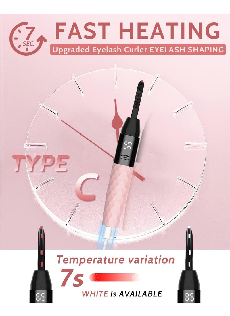 Generic - Heated Eyelash Curlers - BUV Electric Safe Heated Eyelash Curler Best Seller for Long Lasting Natural Eyelashes, 2 Heating Modes, Anti-Burn Design (Pink) - Image 1