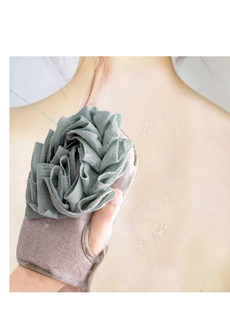 Y&D Double Sided Exfoliating Gloves - Shower Puff Scrub Thick Back Bath with Cleansing Facial Sponge for Men Women Body Face Arms Legs Quickly Exfoliate Wash Spa 3 Pieces  - Image 3