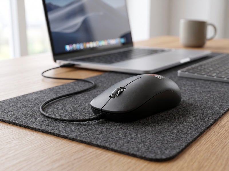 MO17B Wired Mouse, Black, Ergonomic Design, 1000 DPI Resolution, USB 2.0 Connection, 1.2 m Cable, for Everyday Use - Image 4