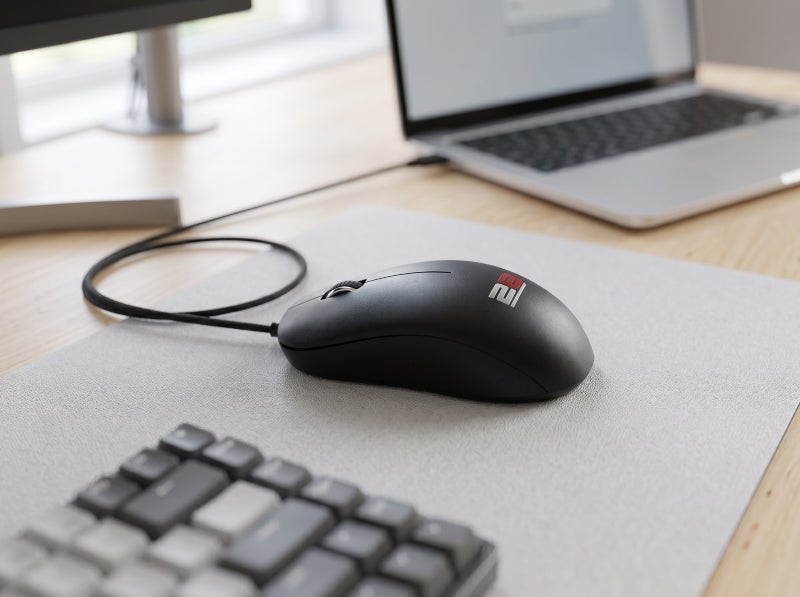 MO17B Wired Mouse, Black, Ergonomic Design, 1000 DPI Resolution, USB 2.0 Connection, 1.2 m Cable, for Everyday Use - Image 2