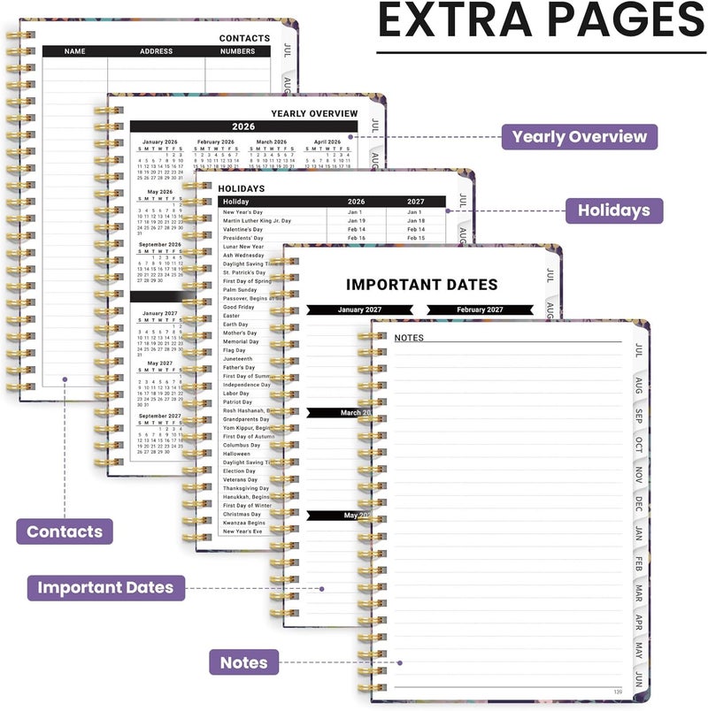 ZOTIA Planner 2026-2027, Monthly and Weekly Academic Planner July 2026 - June 2027, Hardcover Student Teacher Planning Agenda Calendar Book with Tabs, Perfect for Office School Supplies, A4 (8.5" x 11 - Image 5