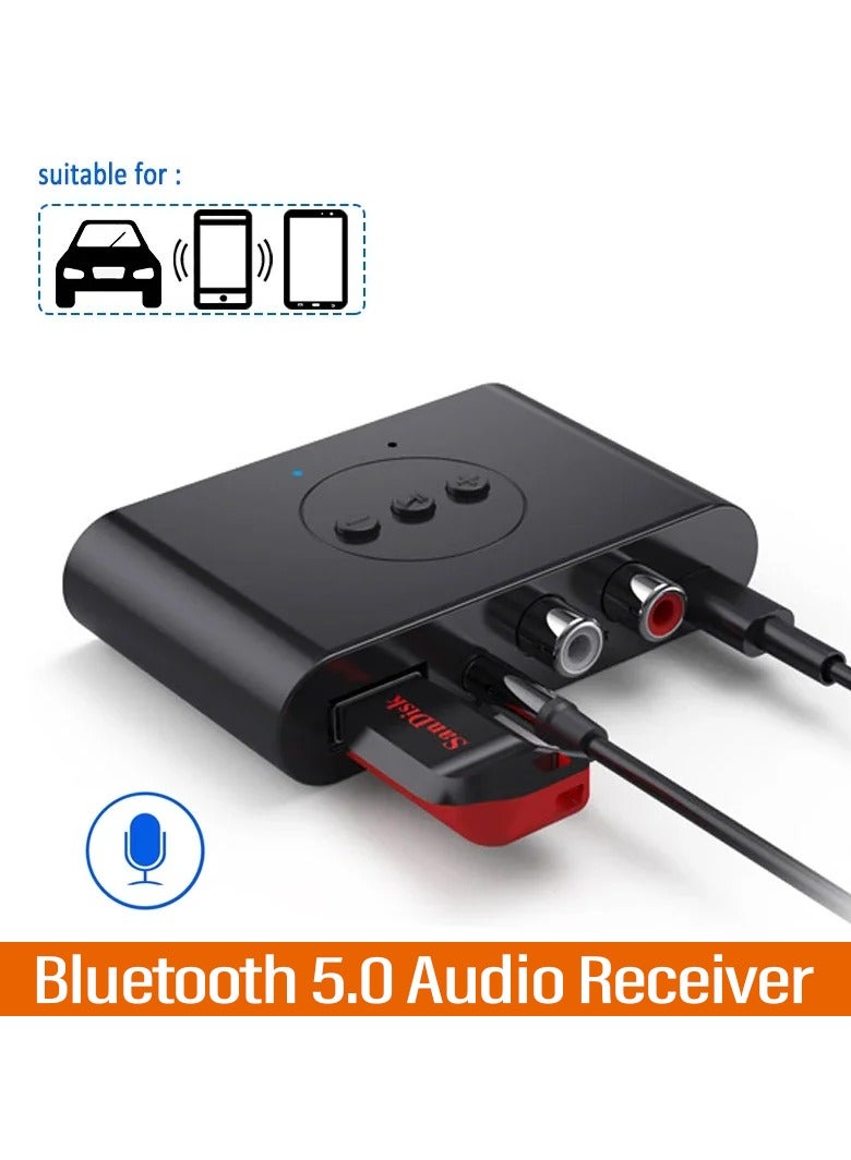Chabeia Bluetooth 5.3 Audio Receiver U Disk RCA 3.5mm 3.5 AUX USB Jack Stereo Music Wireless Adapter Mic For Car Kit Speaker Amplifier - Image 1