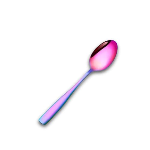 KitchEase Set of 4 - Stainless Steel 2 Dessert Spoon and 2 Fork Flatware Cutlery Set | Perfect for Ice Cream, Cake, Fruit, Pastries, Pudding & Tea | Durable, Mirror Polished Tableware (Rainbow) - Image 2