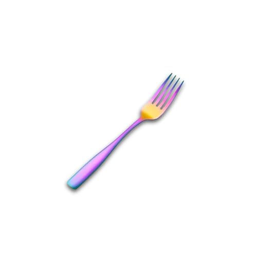 KitchEase Set of 4 - Stainless Steel 2 Dessert Spoon and 2 Fork Flatware Cutlery Set | Perfect for Ice Cream, Cake, Fruit, Pastries, Pudding & Tea | Durable, Mirror Polished Tableware (Rainbow) - Image 3