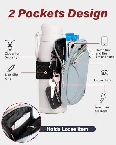 Bottle Pouch Gym Water with Phone Holder Wallet Water Bottle Caddy Versatile Sleeve Bag for Running Sports Daily Use - Image 3