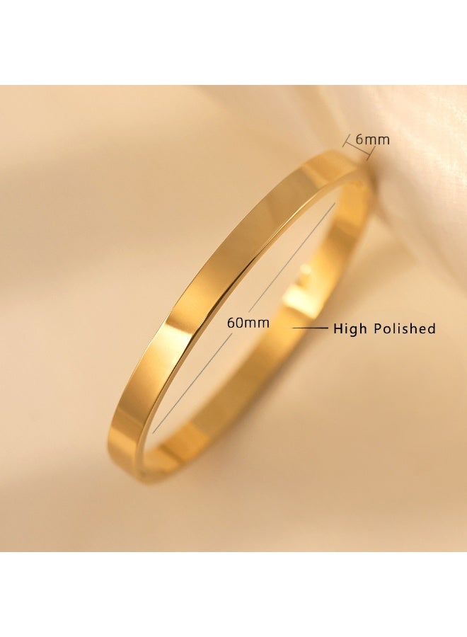 AMETOER European and American Women's Electroplated 18K Gold-Plated Stainless Steel Bracelet - High-Quality Colorfast Jewelry with Glossy Finish - Image 2
