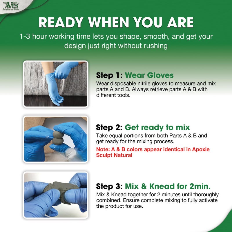 Aves Apoxie Sculpt - 2 Part Modeling Compound (A & B) - 1 Pound, Natural - Image 3