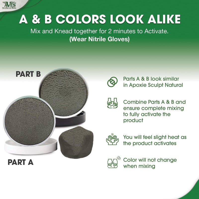 Aves Apoxie Sculpt - 2 Part Modeling Compound (A & B) - 1 Pound, Natural - Image 2