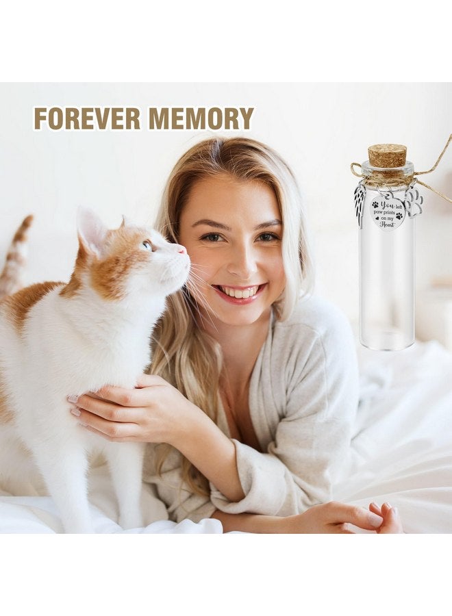 Malihome Pet Hair Memorial Glass Bottle,Vial for Ashes Or Hair Dog Or Cat Keepsake Pet Loss Memory Sympathy Gift (1pcs Glass Bottle) - Image 2
