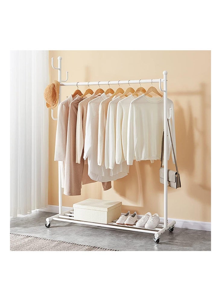 Solerconm Garment Rack,Clothes Rack with Shelves Clothing Rack on Wheels Clothes Organizer for Home (White, 120 x 44 x 172 CM) - Image 3