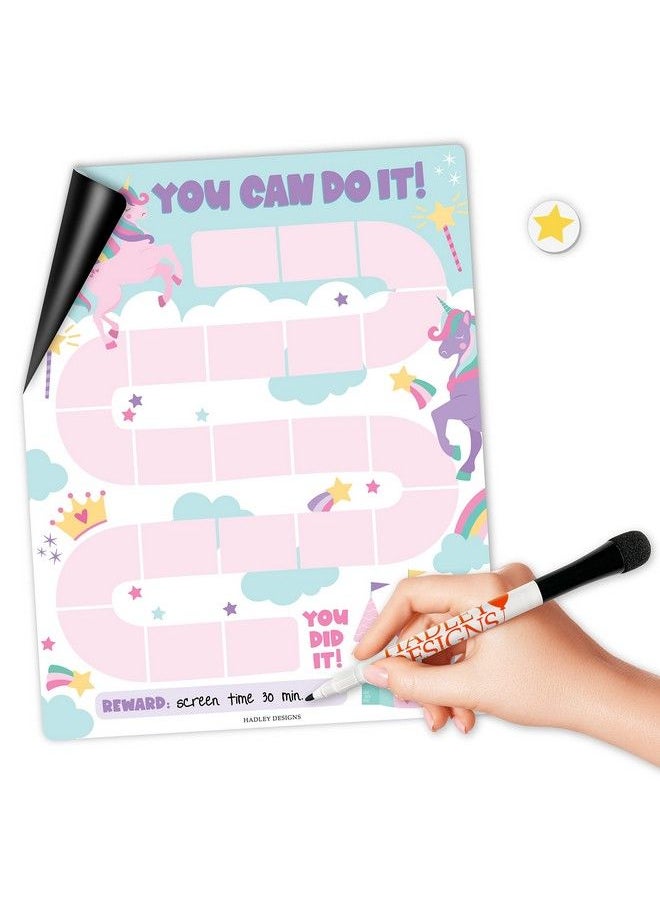 Hadley Designs - Unicorn Reward Chart For Kids Behavior Chart For Home Kids Reward Chart Magnetic Responsibility Chart For Kids Toddler Reward Chart For Toddlers 24 Years Good Behavior Chart For Kids At Home - Image 1