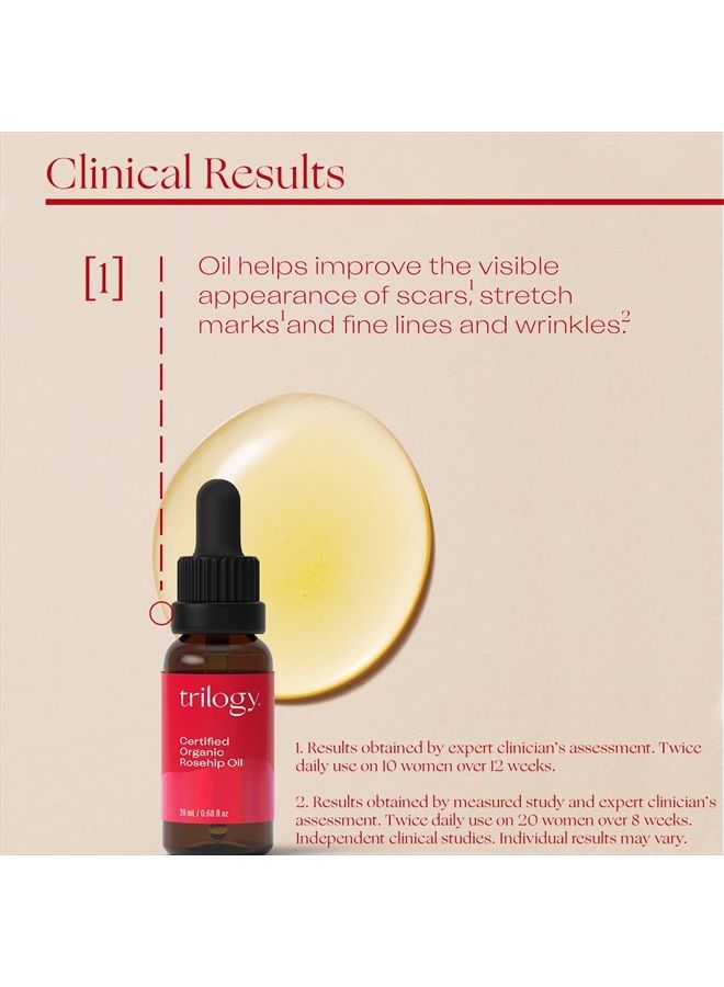 Trilogy Certified Organic Rosehip Oil - Pure Rosehip Oil Reduces the Appearance of Wrinkles, Scars, Stretchmarks and Evens Skin Tone, 0.67 oz (20ml)(Pack of 1) - Image 3