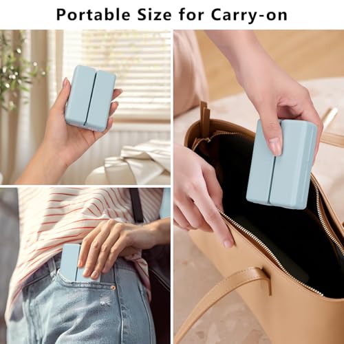 FYY Daily Pill Organizer, 7 Compartments Portable Travel Pill Case, [Folding Design] for Purse Pocket to Hold Vitamins,Cod Liver Oil,Supplements and Medication-Blue - Image 3