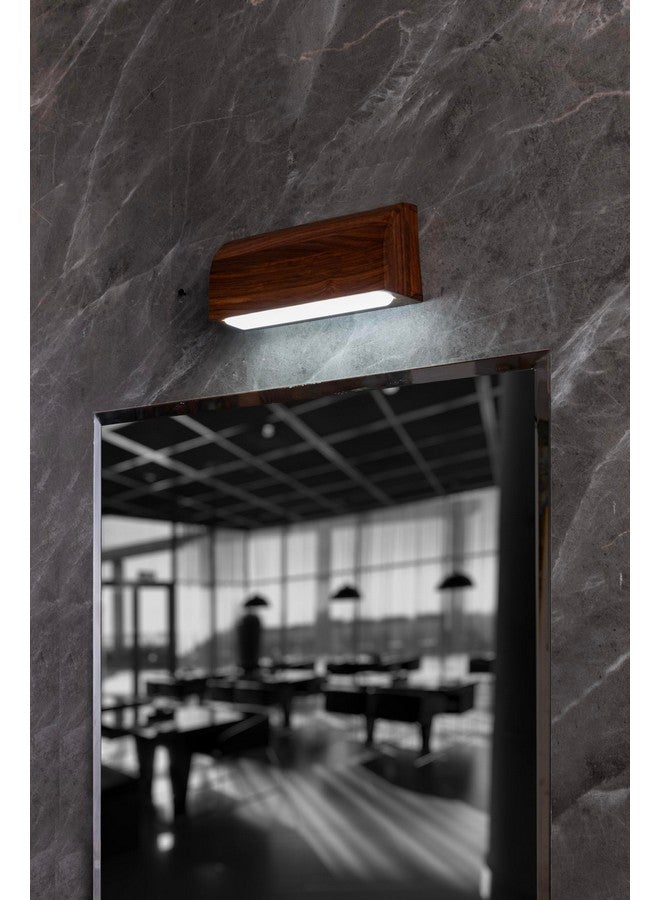 Green House Green House Handmade Sheesham Wood Wall Lamp | Picture/Dressing/Mirror/Vanity/Washbasin/Focus Light | 10W Tri-Colour LED | 9 Inches Wide | Home Decor Lighting for Bedroom, Living Room  - Image 4