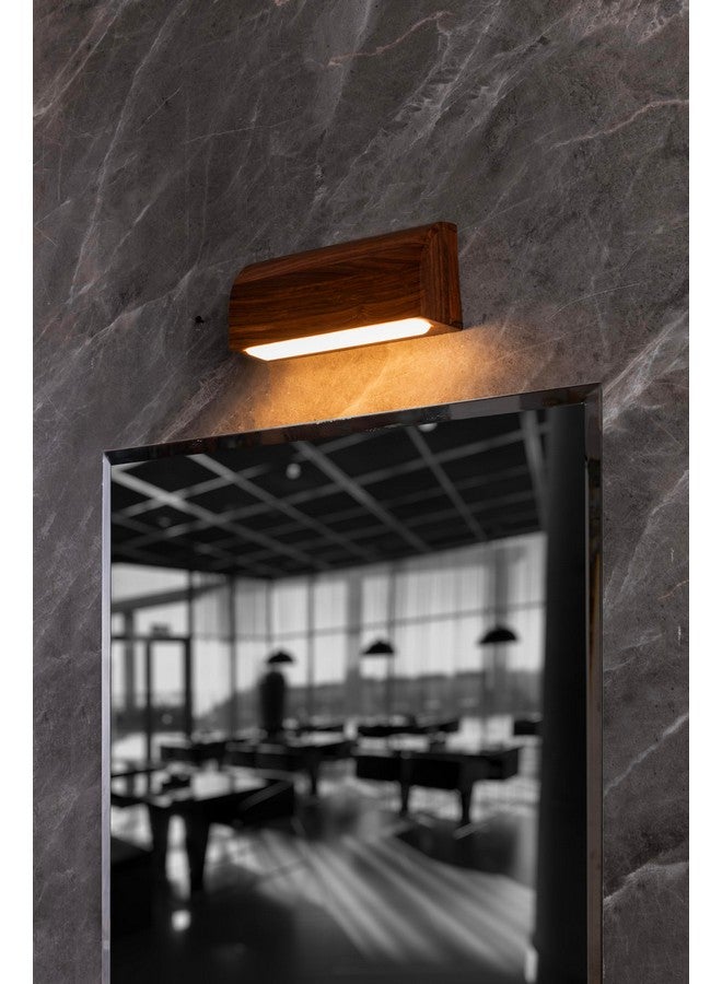 Green House Green House Handmade Sheesham Wood Wall Lamp | Picture/Dressing/Mirror/Vanity/Washbasin/Focus Light | 10W Tri-Colour LED | 9 Inches Wide | Home Decor Lighting for Bedroom, Living Room  - Image 2