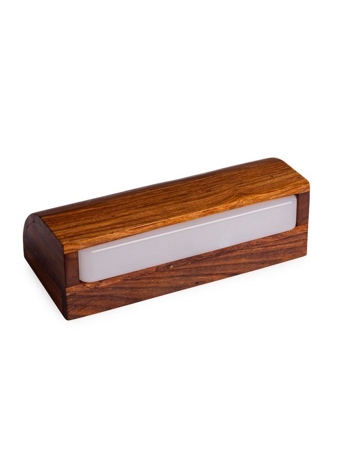 Green House Green House Handmade Sheesham Wood Wall Lamp | Picture/Dressing/Mirror/Vanity/Washbasin/Focus Light | 10W Tri-Colour LED | 9 Inches Wide | Home Decor Lighting for Bedroom, Living Room  - Image 1