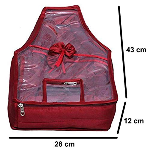 Kuber Industries Blouse Cover in Maroon Satin Fabric Set of 3 PcsMultiStandardKI8033_1 - Image 4