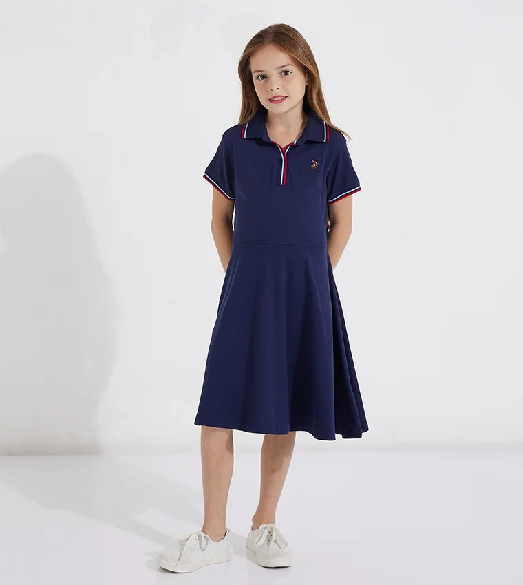 BEVERLY HILLS POLO CLUB Beverly Hills Polo Club Short Sleeves Polo Midi Dress