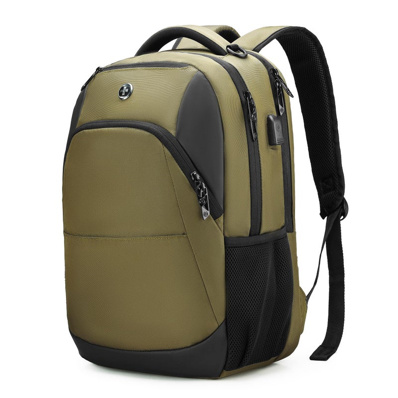 Swissdigital Design Business Laptop Backpack, College Laptops Backpack with USB Charging Port for Men and Women Fits 16 Inch Notebook, Olive | SD1670-26 - Image 1