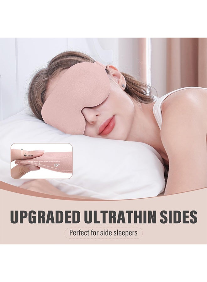 إم إكس إن 3 قطع من أقنعة العين للنوم، قناع عين ثلاثي الأبعاد للنوم الجانبي، غطاء للعين مريح بدون ضغط أثناء الليل مع حزام قابل للتعديل للسفر - Image 2