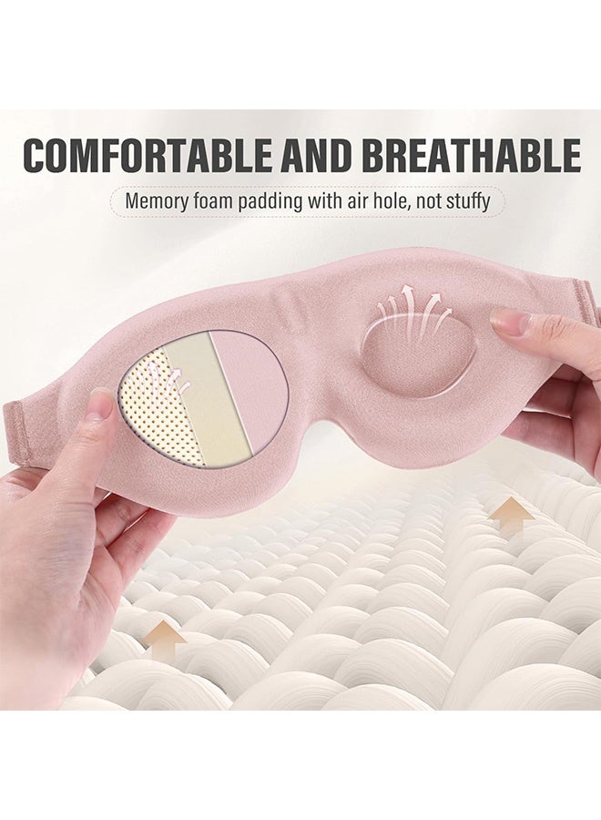 إم إكس إن 3 قطع من أقنعة العين للنوم، قناع عين ثلاثي الأبعاد للنوم الجانبي، غطاء للعين مريح بدون ضغط أثناء الليل مع حزام قابل للتعديل للسفر - Image 5