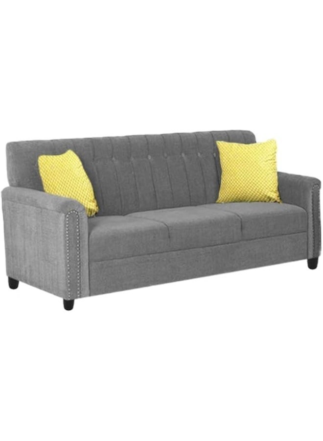 Poppins Home 3 Seater Classic Sofa Set for Living Room (Grey) - Image 3