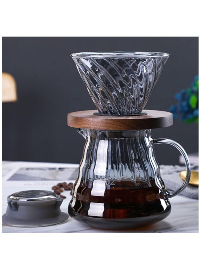 هومستر طقم تقطير v60 اّلة قهوة مكونة من قمع زجاجي وسيرفر - Image 1