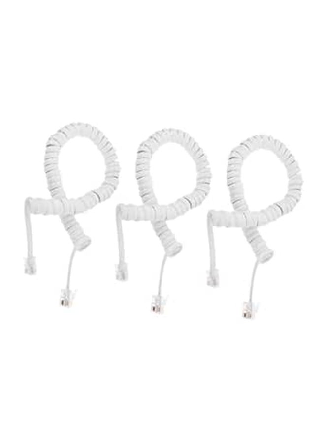 3Pcs Stretchable Coiled Phone Cord For Landline Durable Tangle Free Receiver Wire Easy Installation Multiple Device Compatibility - Image 1