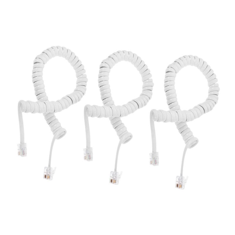 3Pcs Stretchable Coiled Phone Cord For Landline Durable Tangle Free Receiver Wire Easy Installation Multiple Device Compatibility - Image 2