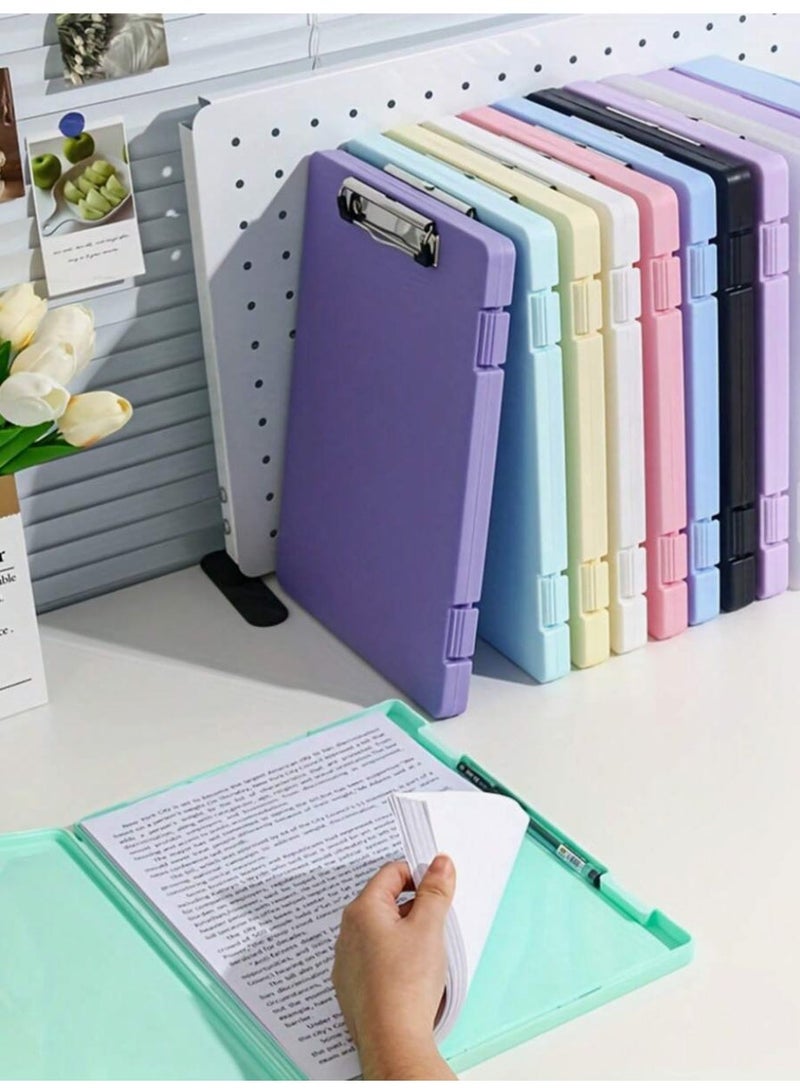 HPRT A4 File Storage Box with Strong Clip, 2-in-1 Plastic Document Organizer and Writing Board with Pen Slot, Holds About 140 Sheets for School and Office (Green, 32.3 × 23.5 × 2.5 cm) - Image 5