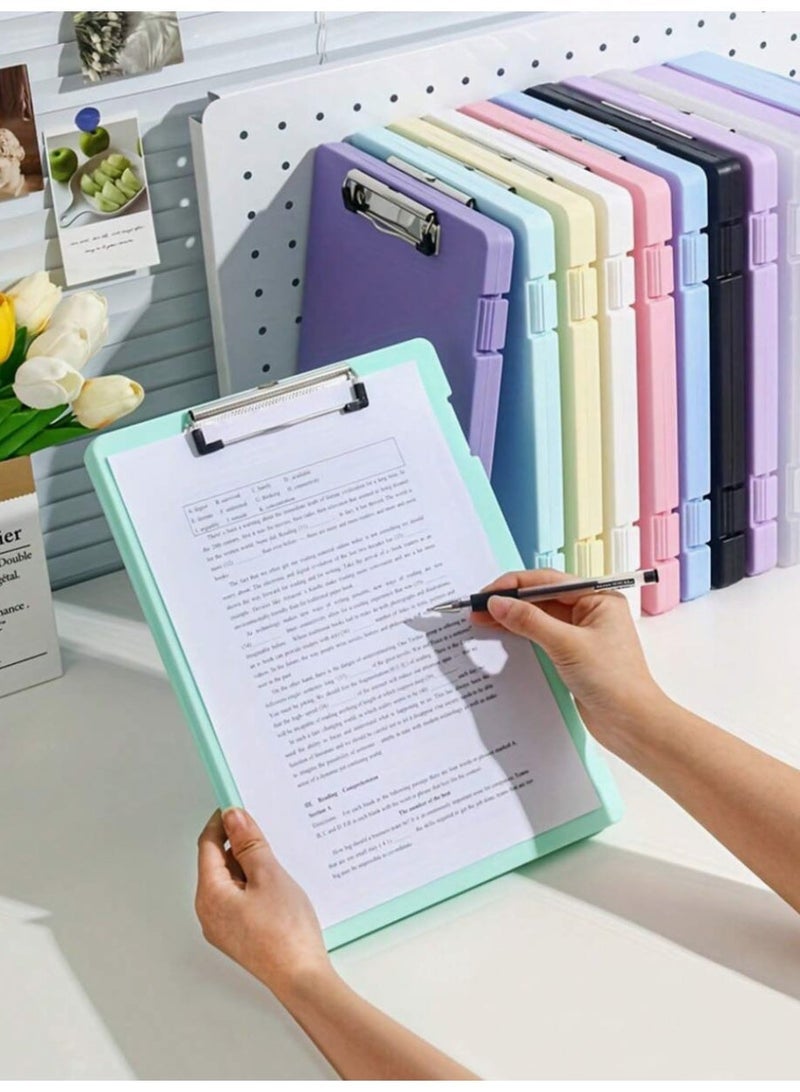 HPRT A4 File Storage Box with Strong Clip, 2-in-1 Plastic Document Organizer and Writing Board with Pen Slot, Holds About 140 Sheets for School and Office (Green, 32.3 × 23.5 × 2.5 cm) - Image 4