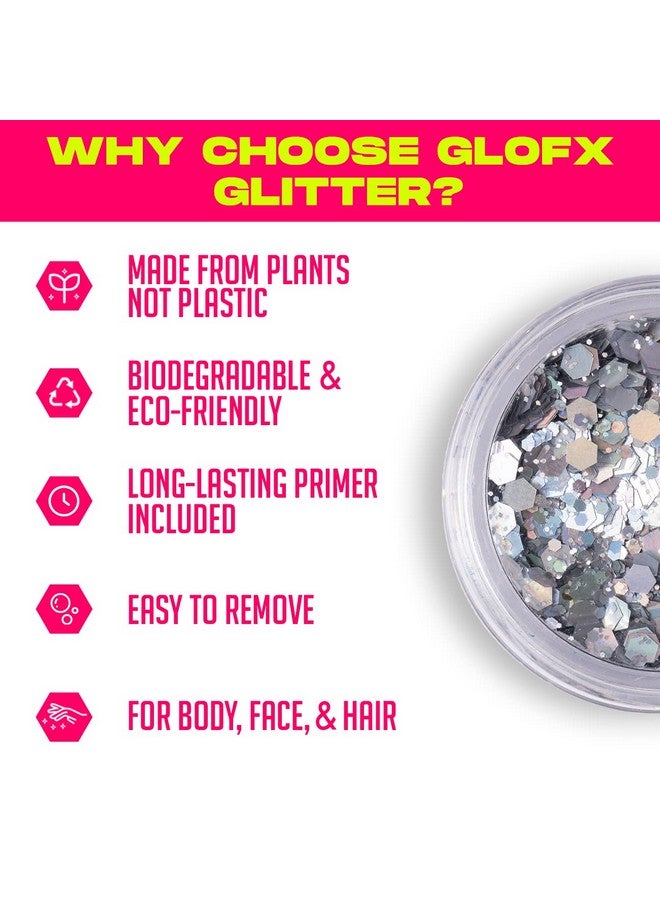GloFX Biodegradable Makeup Glitter Combination 4 Pack For Hair Face And Body ; Perfect Festival And Rave Makeup Accessory - Image 3