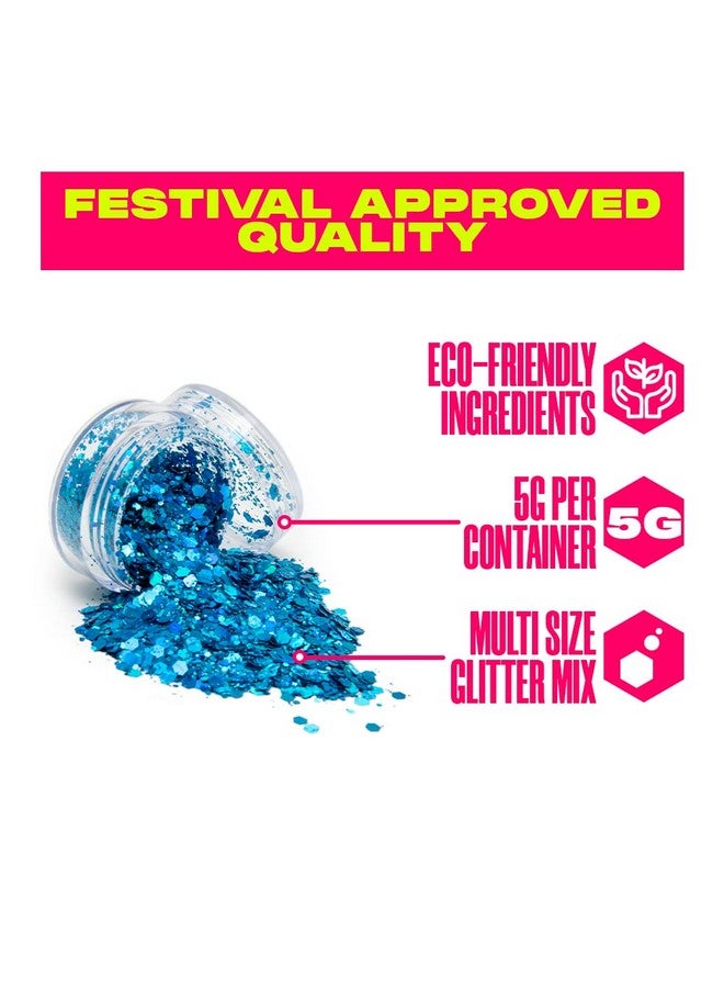 GloFX Biodegradable Makeup Glitter Combination 4 Pack For Hair Face And Body ; Perfect Festival And Rave Makeup Accessory - Image 5