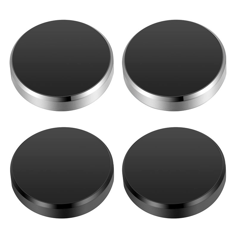 TOODOO 4 Pieces Magnetic Phone Car Mount Flat Cell Phone Holder Universal Stick on Flat Magnetic Car Mount for Dashboard Wall Windshield Table Mirror, Black and Silver - Image 1