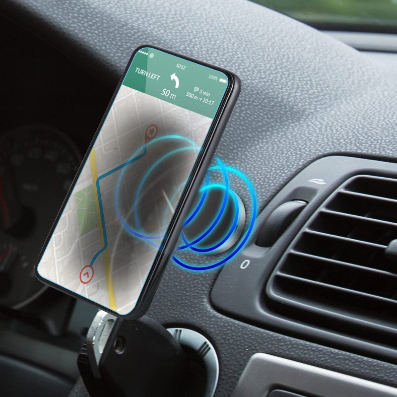 TOODOO 4 Pieces Magnetic Phone Car Mount Flat Cell Phone Holder Universal Stick on Flat Magnetic Car Mount for Dashboard Wall Windshield Table Mirror, Black and Silver - Image 2