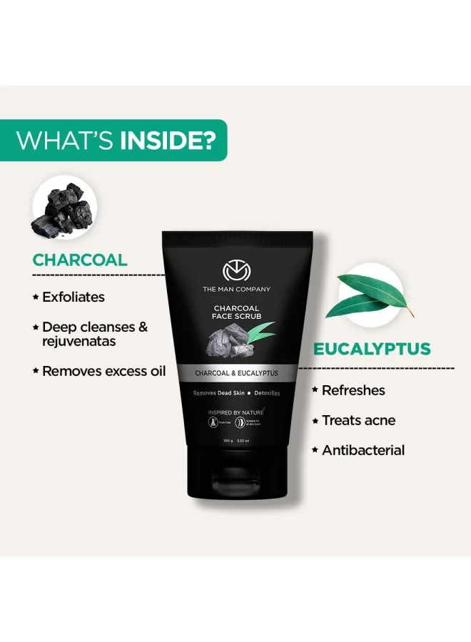 The Man Company The Man Company Charcoal Face Care Kit with Peel Off Mask, Face Wash & Face Scrub | Nourishes Skin, Tan Removal, Glowing Skin - Gift Set of 3