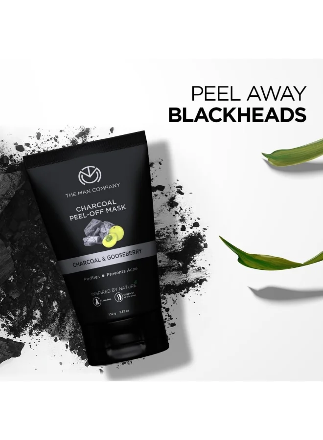 The Man Company The Man Company Charcoal Face Care Kit with Peel Off Mask, Face Wash & Face Scrub | Nourishes Skin, Tan Removal, Glowing Skin - Gift Set of 3