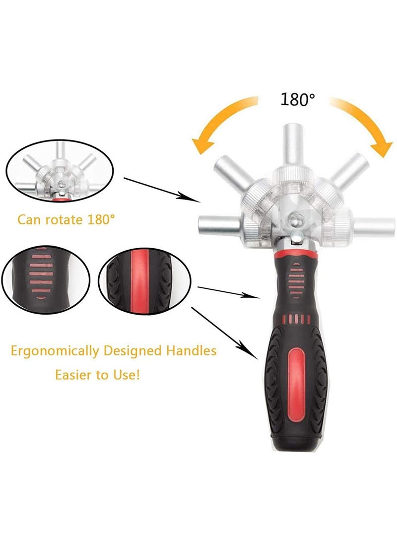 Cpixen Cpixen Precision Ratchet Screwdriver Set 61 in 1 Household Screwdriver Home Repair Tool Kit, Disassemble Magnetic Rotatable Ratchet Screwdriver Kit for Furniture/Car/Computer/Electronics Maintenance  - Image 3