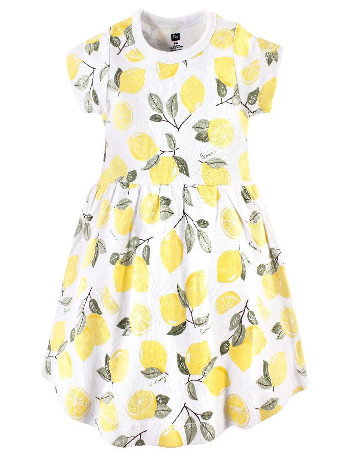 Hudson Baby Girl's Cotton Dresses, Lemons, 18-24 Months - Image 2